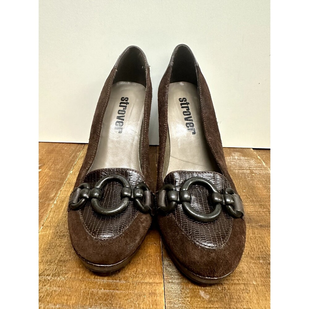 Strover women size EU 36- US 6.5  brown suede & leather  pumps heel shoes